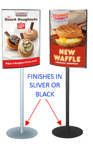 Convex Sign Holder - Single Pole Floor Stand for Posters & Displays | Perfect for Retail Stores, Trade Shows & Events