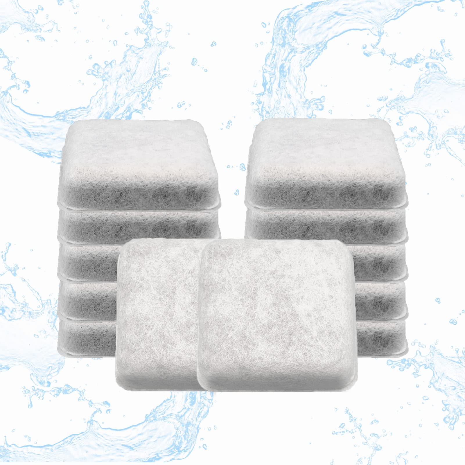 12 Pack Carbon Charcoal Water Filter Replacement for Pet Fountains - Compatible with Replendish Mason Dog & Cat Water Dispensers | Improves Water Taste & Odor for Healthier Pets