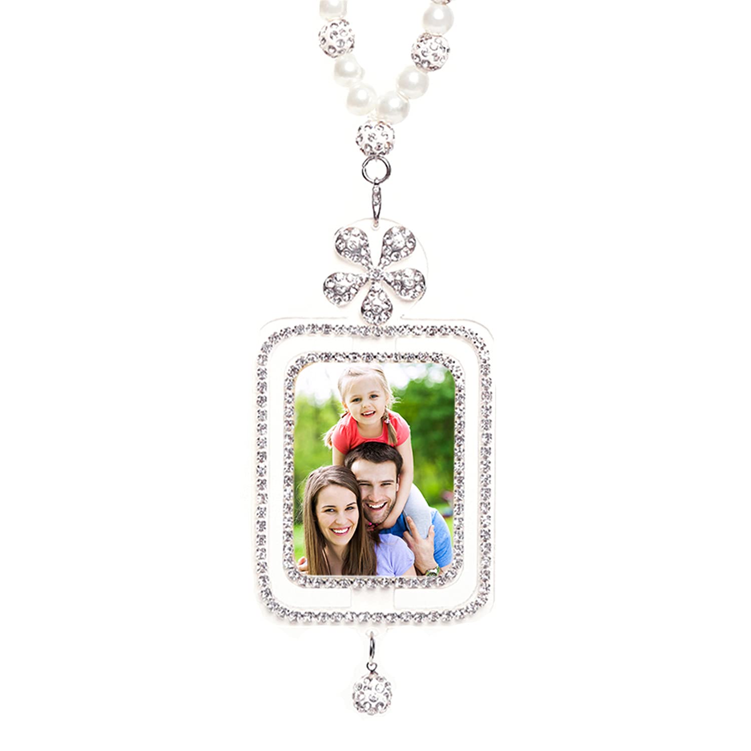 Custom Photo Acrylic Car Mirror Ornaments - 30x5.5cm Hanging Rearview Mirror Decorations for Cars | Perfect Gift for Christmas, Birthdays & Car Enthusiasts