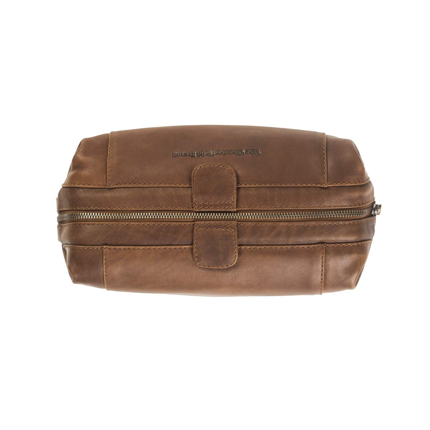 Premium Chesterfield Leather Toiletry Bag for Men | Genuine Cognac Leather Travel Shaving Kit | Durable & Stylish Dopp Kit for Business Trips, Gym, and Weekend Getaways