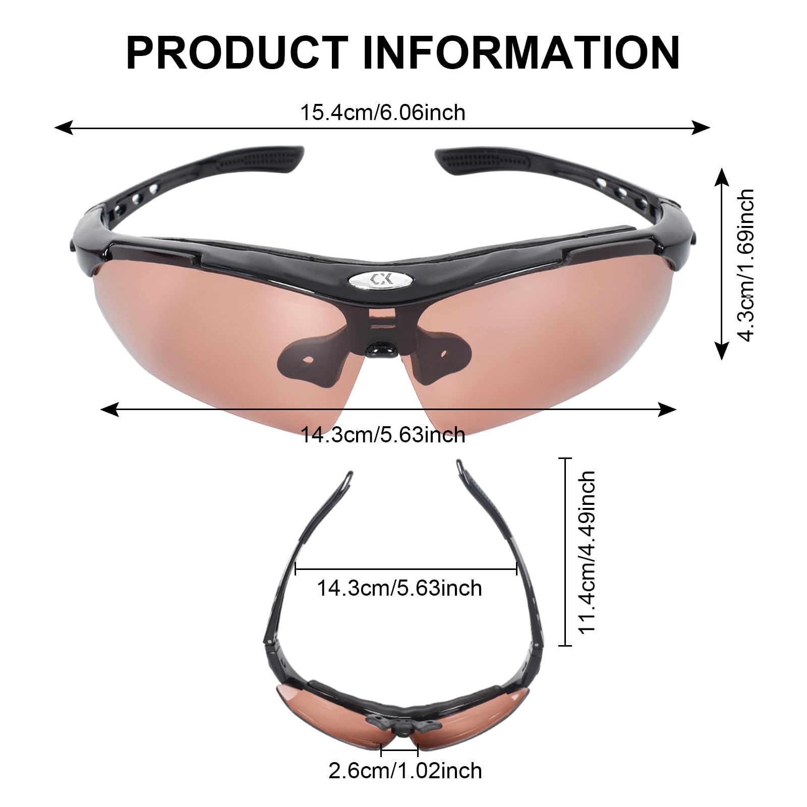 Polarized Sunglasses for Men & Women - 5 Interchangeable Lenses, UV400 Protection Cycling Glasses for MTB, Fishing, Running & Outdoor Sports - Perfect for Cycling, Driving, Beach & Summer Activities