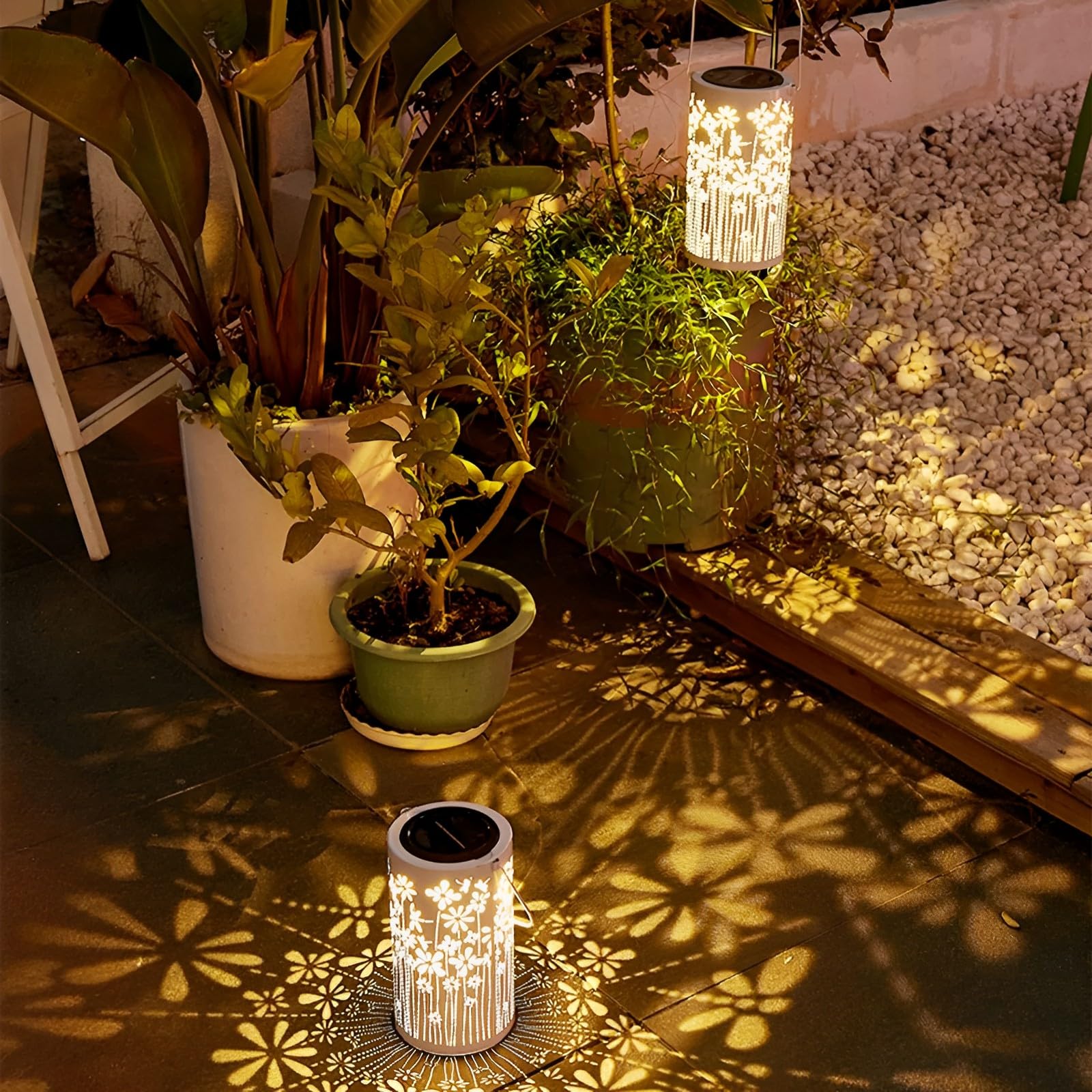 Solar Powered Outdoor Lantern Lights - Waterproof Hanging Garden & Patio Decor for Birthday Gifts (Women/Men/Dad) - Perfect for Backyards, Lawns, Pathways & Outdoor Parties