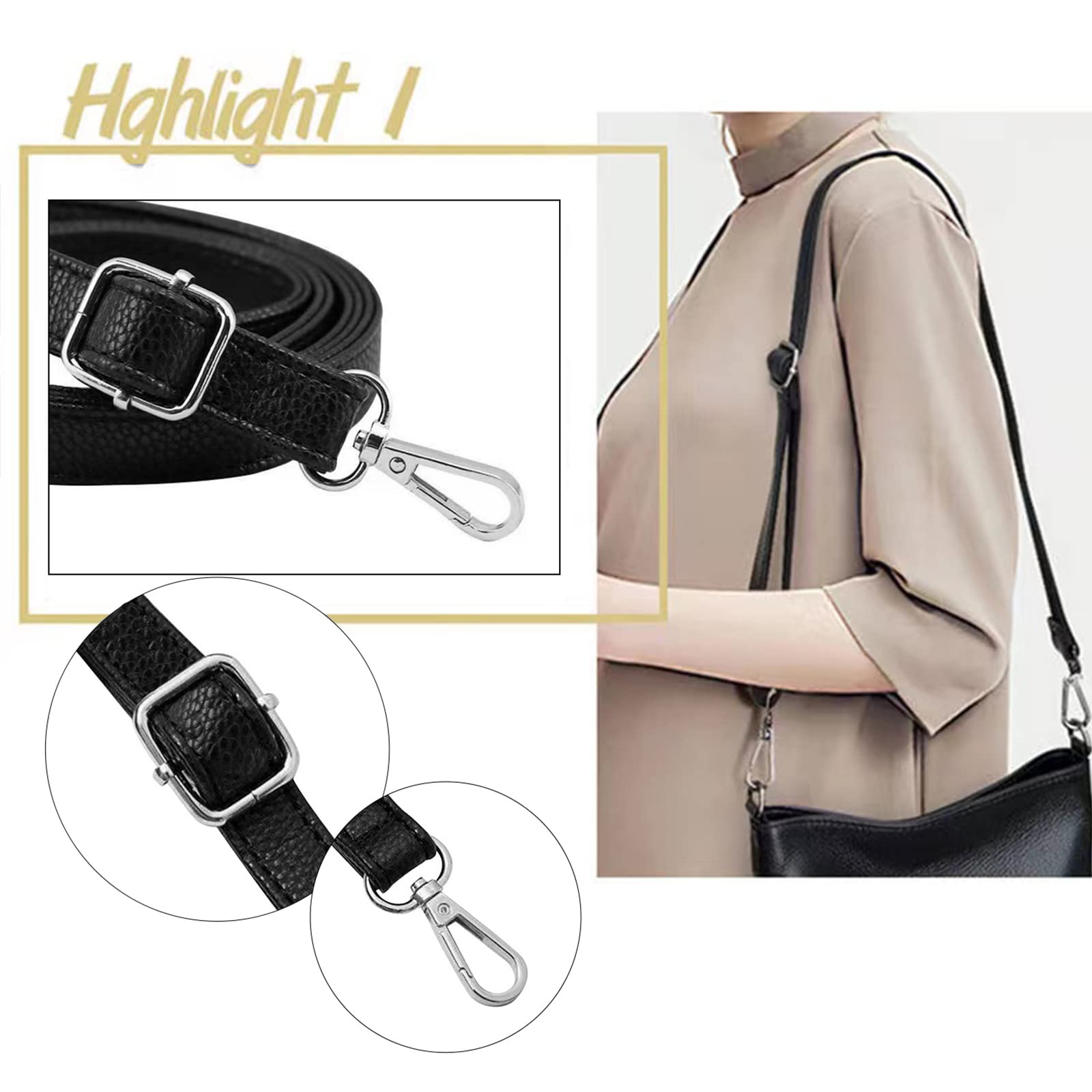 Adjustable Leather Crossbody Purse Strap Replacement - 30 to 55 Inches | Durable Bag Shoulder Strap for Women's Handbags, Totes & Messenger Bags | Perfect for Work, Travel & Everyday Use