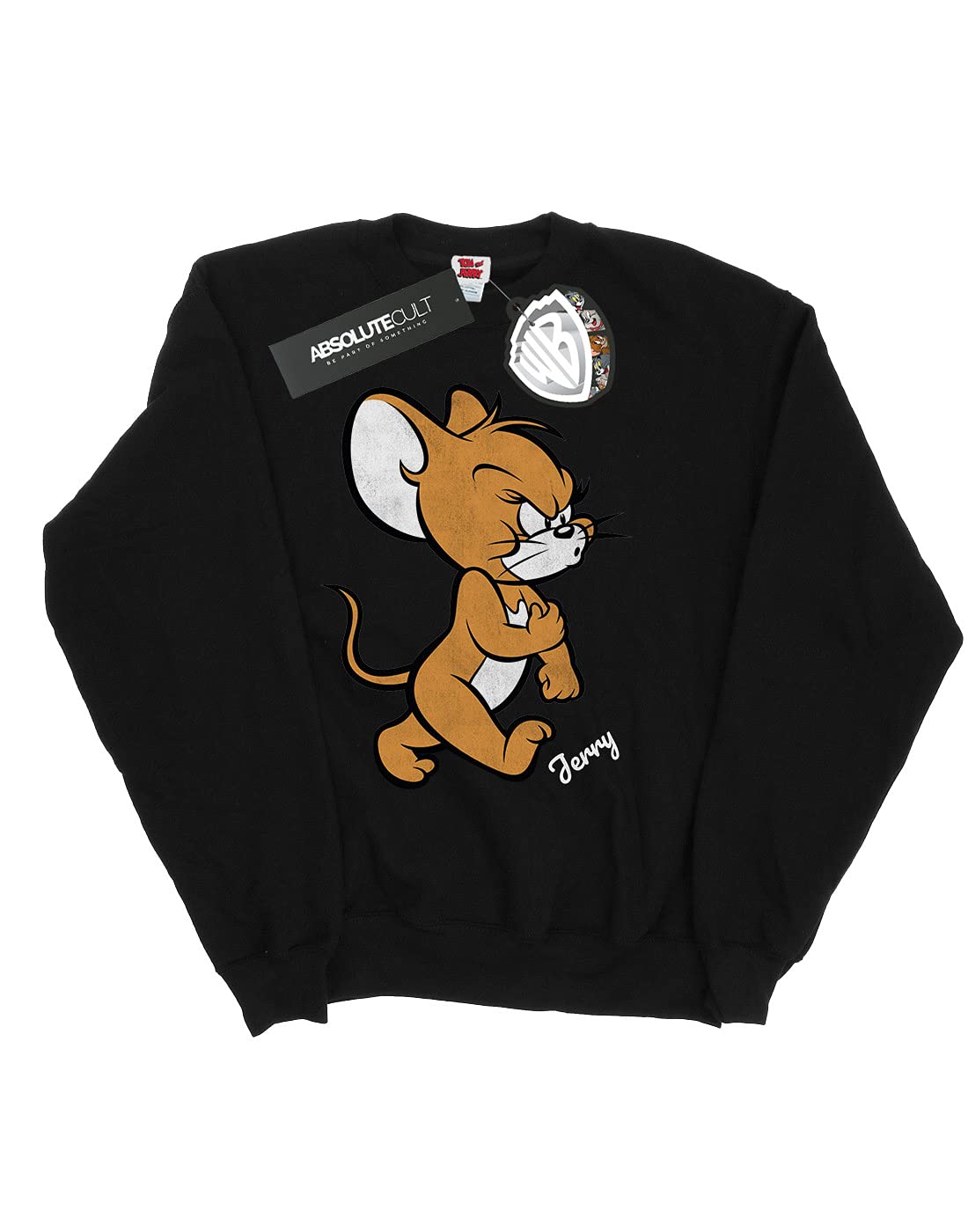 Tom and Jerry Men's Angry Mouse Graphic Hoodie - Black, Medium Size - Casual Streetwear for Cartoon Fans, Gifts & Everyday Comfort