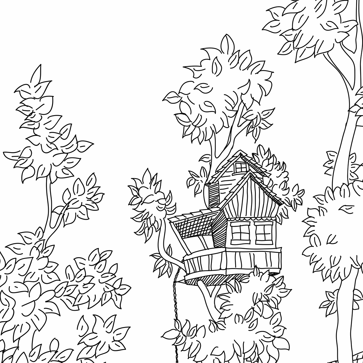 Tree House Marker Wallpaper - Decorative Wall Stickers for Kids' Room & Nursery - Perfect for Playrooms, Bedrooms, and DIY Home Decor