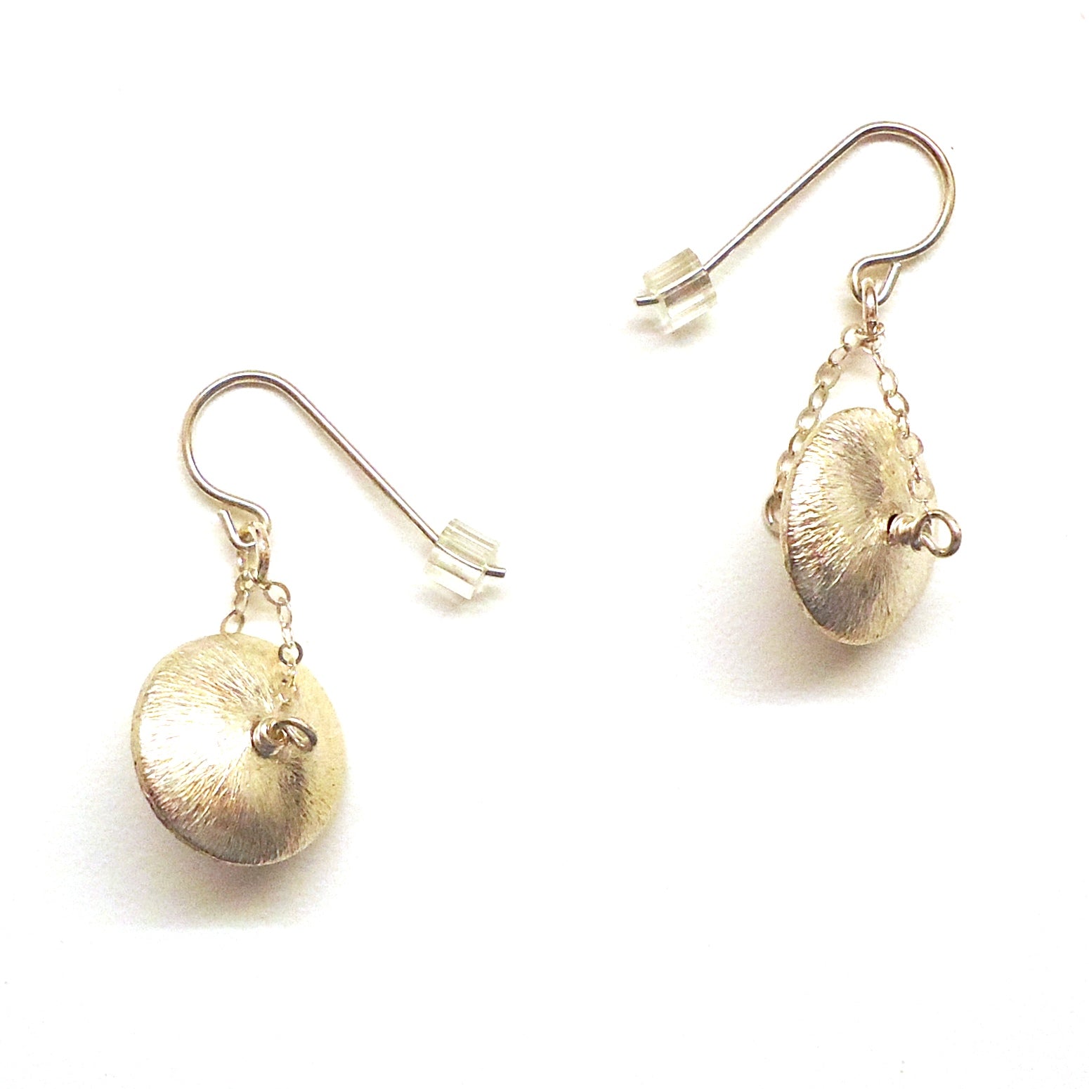 Brushed Silver Disc Earrings for Women - Minimalist Hoop Earrings for Everyday Wear, Party & Gift Giving