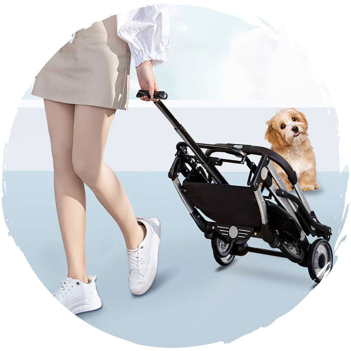 BELLO Aluminum Alloy Detachable Pet Stroller with Shock Absorption & Foldable Design - Holds Pets Up to 15kg (33lbs) | Perfect for Dog Walking, Cat Travel & Outdoor Adventures