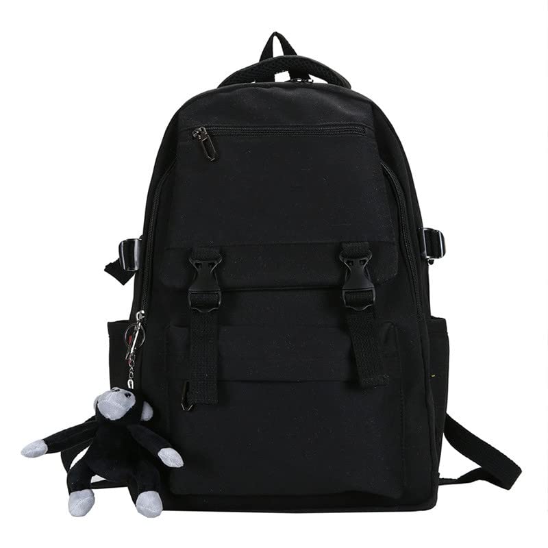 Cute Plush Backpack for Girls - School & Travel Use (Black)