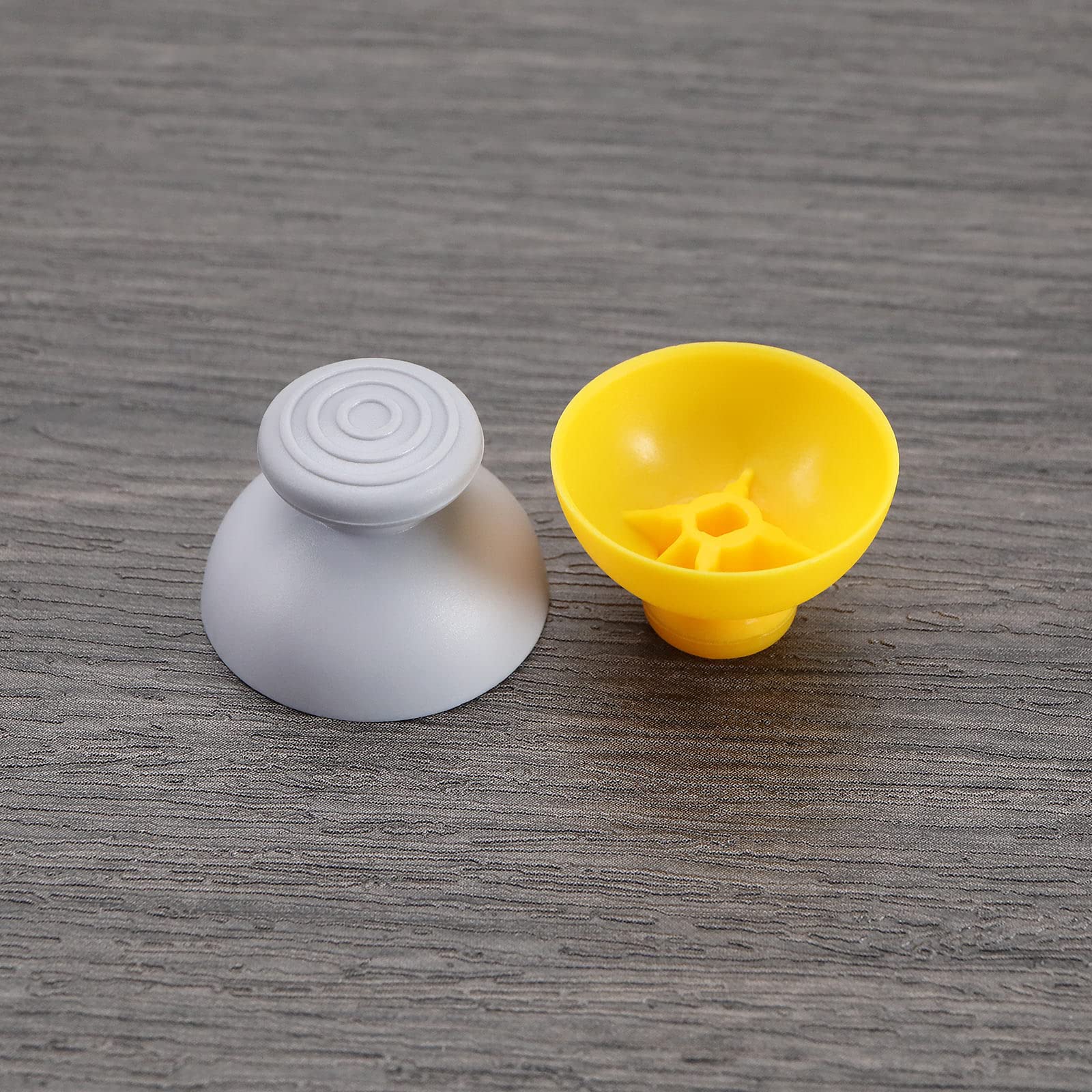 6Pcs Analog Joystick Caps Replacement for Nintendo Gamecube Controller - ABS Yellow & Grey Thumb Grip Covers - Compatible with Gamecube, Wii & Switch - Perfect for Gaming, Retro Play & Controller Repair