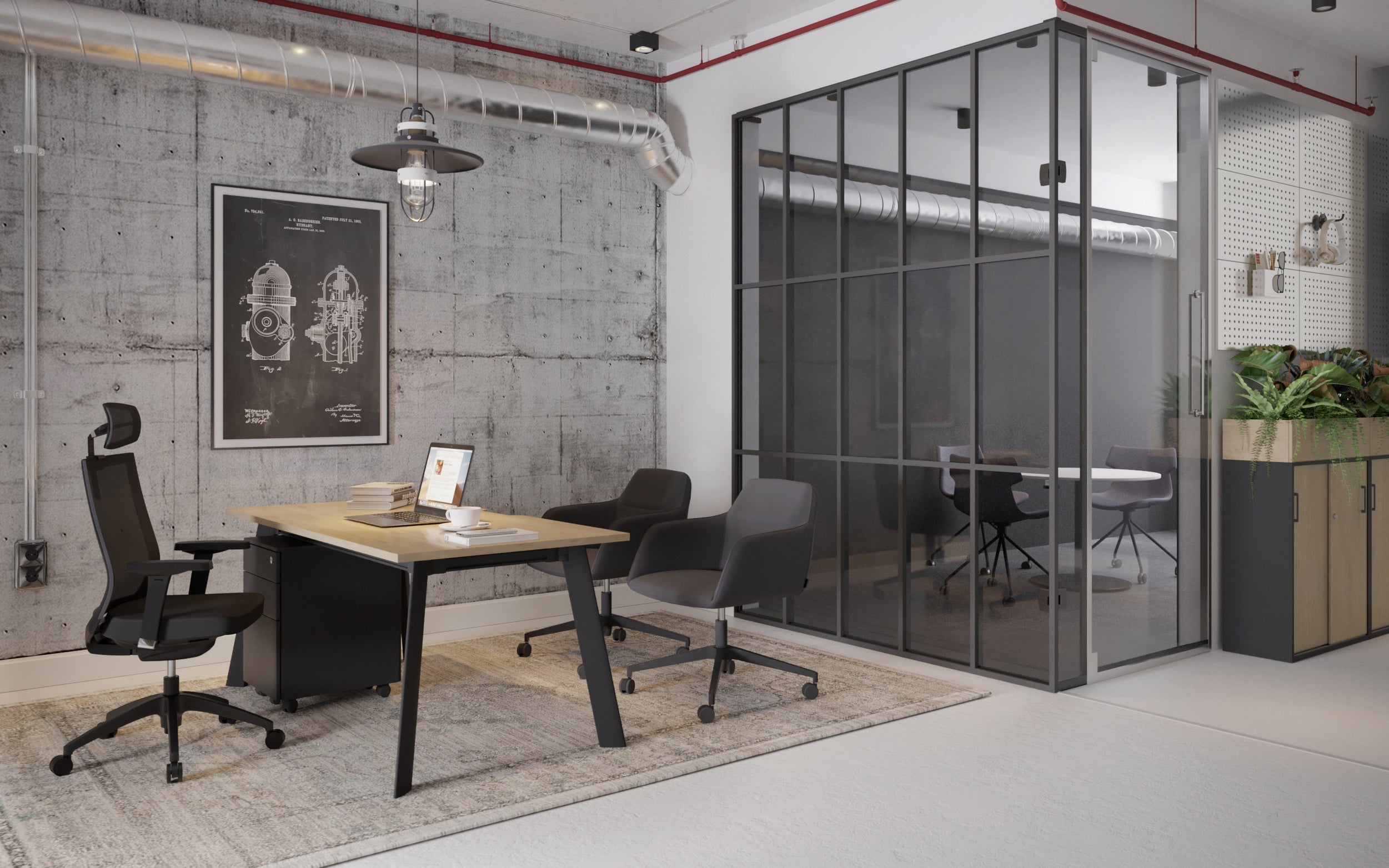 Switch Executive Desk 1800L x 800W with Cable Management - Modern Office Desk for Home & Business Workspaces