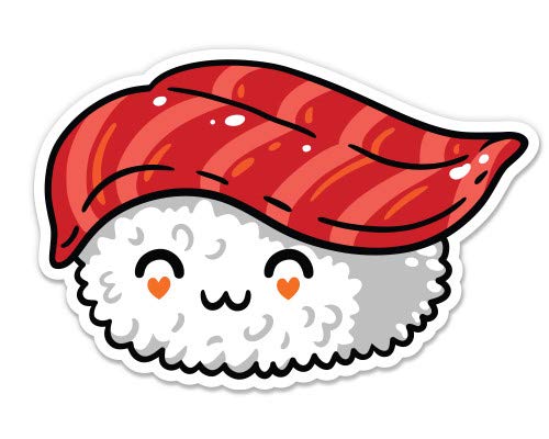 GT Graphics Express Sushi Tuna Nigiri Cute Vinyl Sticker - Waterproof Decal for Laptops, Water Bottles & DIY Crafts | Japanese Food Themed Decoration