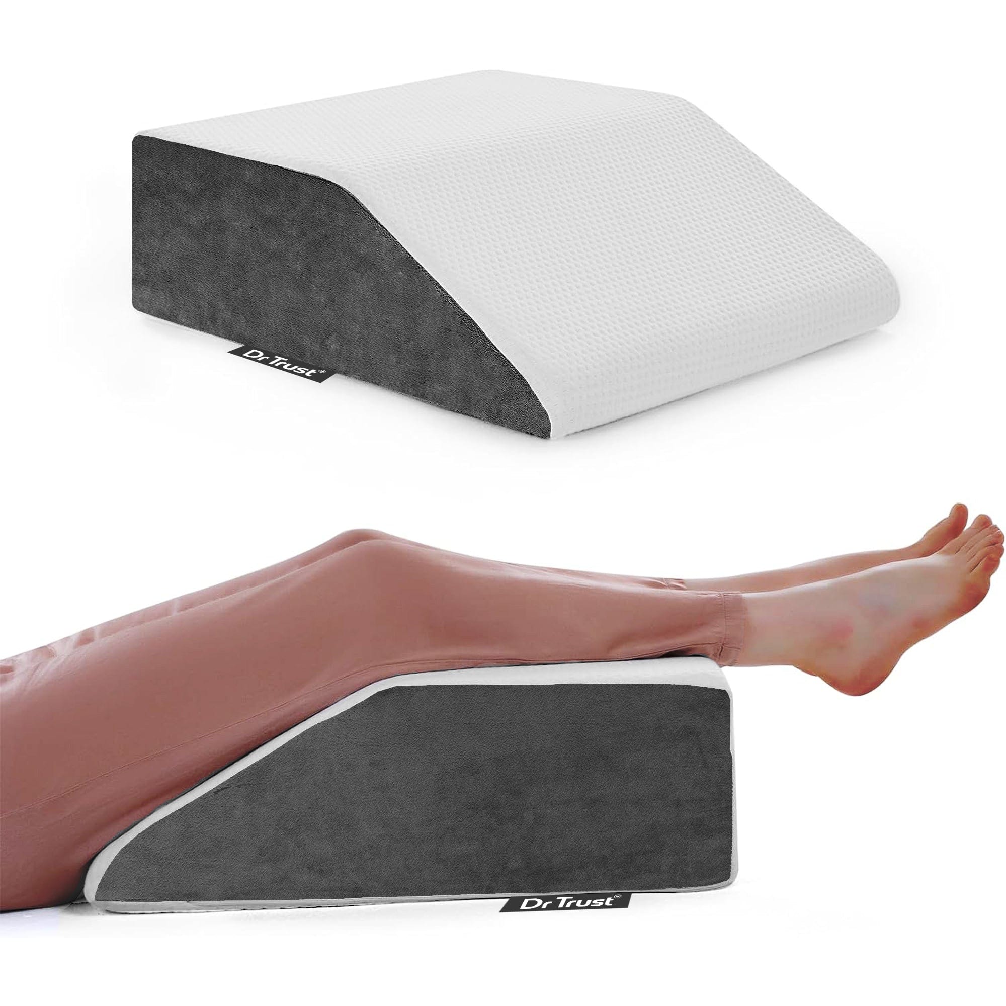 Dr Trust USA Orthopedic Leg Elevation Wedge Pillow - Post Surgery Recovery, Maternity Pregnancy Support, Foot Swelling & Acid Reflux Relief - Ideal for Back Pain, Knee Support & Better Sleep at Home