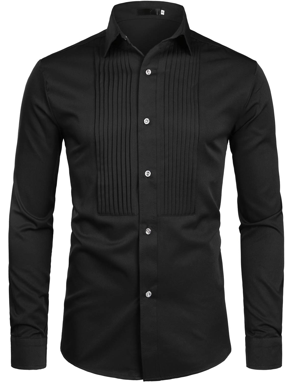 ZEROYAA Men's Slim Fit Long Sleeve Tuxedo Dress Shirt - Formal Prom Performance Shirt for Weddings, Business & Special Occasions | Wrinkle-Free Comfort Fit