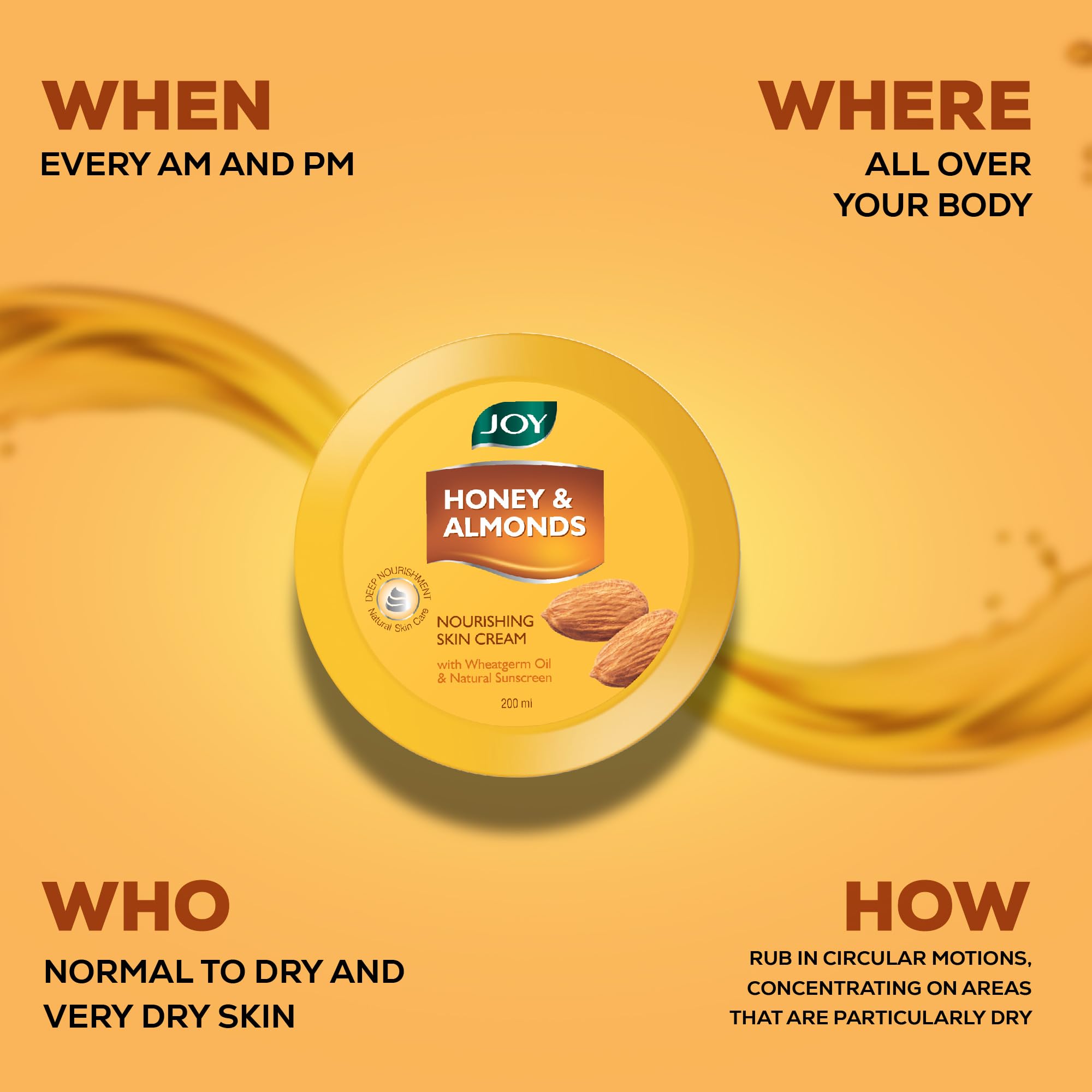 Joy Honey & Almonds Deep Nourishing Moisturizer for Face, Hands & Body (500ml) – Natural Sunscreen Cold Cream for Glowing Skin, Protects Against Dryness & Retains Moisture Balance | Perfect for Daily Hydration, Winter Skin Care & Sun Protection
