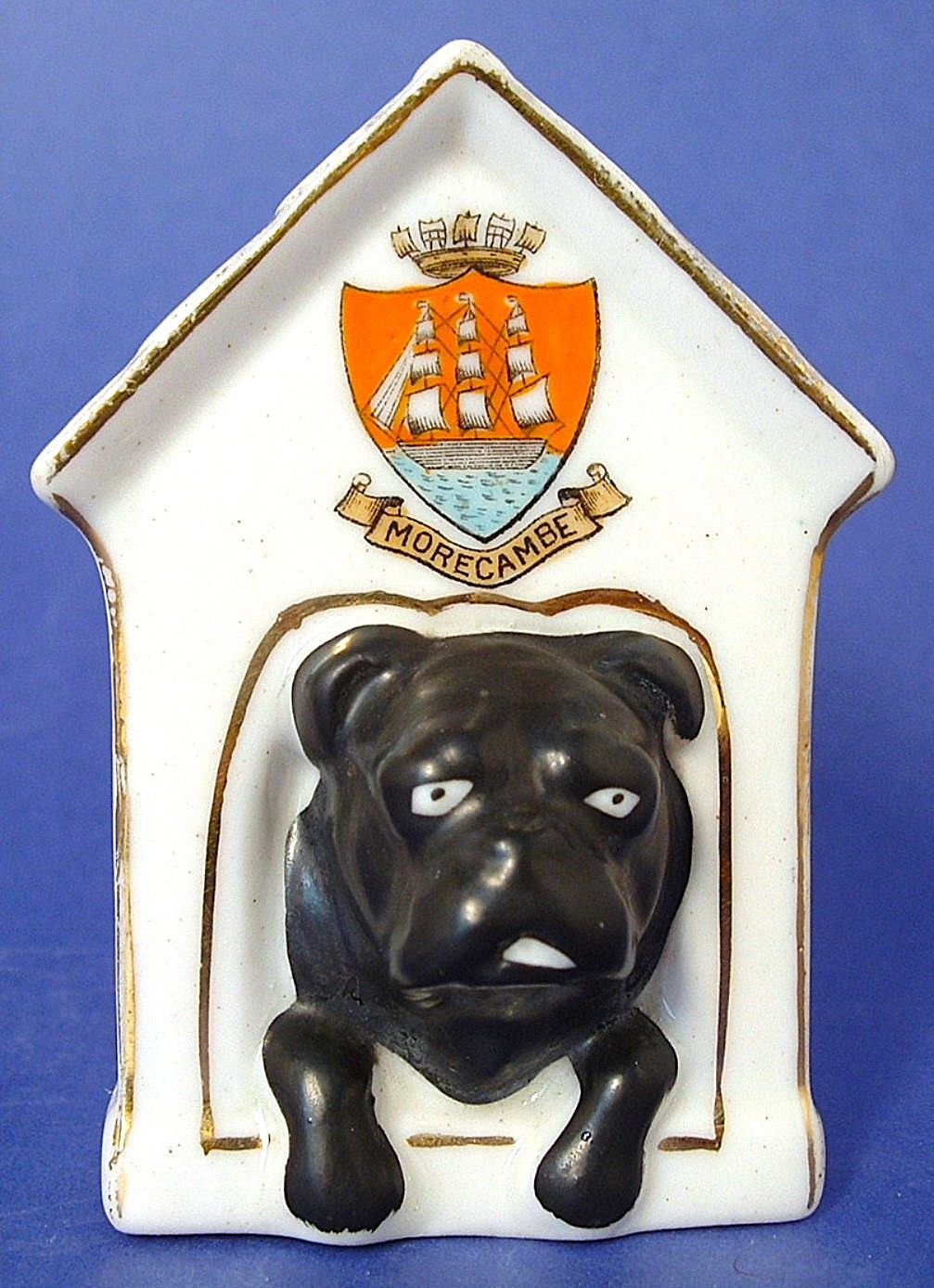 Vintage Shelley Crested China Dog House Black Watch - Edwardian Era 1900-1910s Collectible | Perfect for Antique Collectors & Home Decor