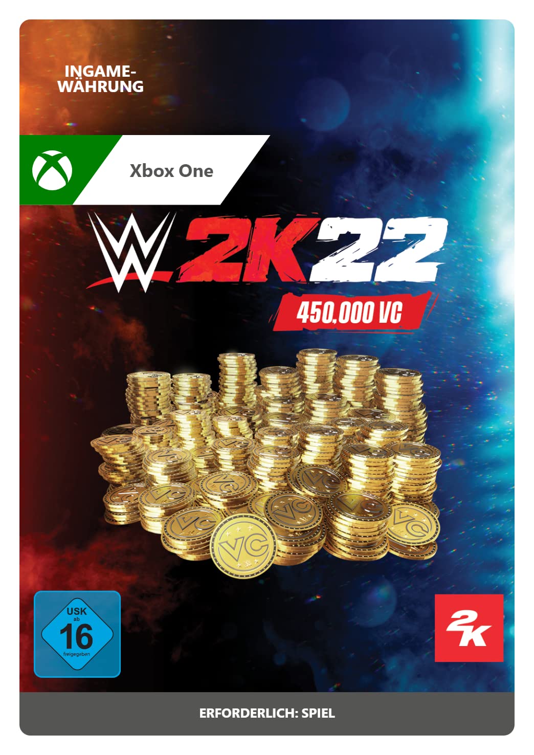 WWE 2K22 450,000 Virtual Currency Pack - Xbox One Digital Download Code | Enhance Your WWE Gaming Experience for Ultimate Matches & Customization