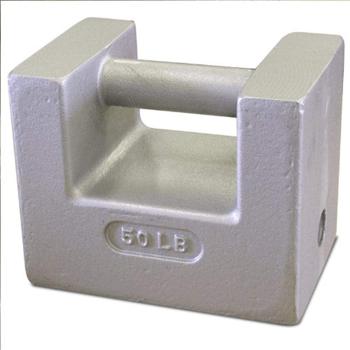Rice Lake 12839 50lb Cast Iron Test Weight with Painted Grip Handle - NIST Class F Certified for Precision Measurement - Ideal for Laboratory, Industrial Scale Calibration & Quality Control Applications
