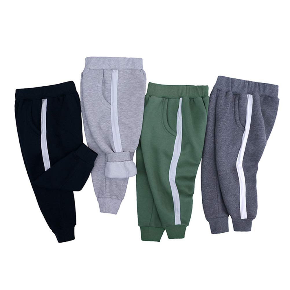 DCUTERQ Boys Cotton Athletic Pants - Toddler Fleece Jogger Sweatpants for Kids - Unisex Baby Casual Active Trousers - Perfect for Playtime, Sports & Everyday Wear