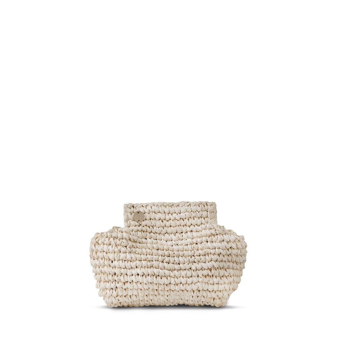 Lilis Vegan Small Raffia Frame Clutch Bag - Natural & Copper Stripe Handbag for Women | Perfect for Beach, Wedding, and Summer Outfits
