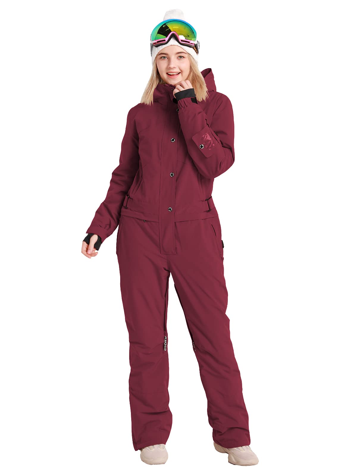 Women's Waterproof One-Piece Ski Suit - Colorful Winter Snowboard Jumpsuit for Snow Sports & Outdoor Activities | Skiing, Snowboarding, Sledding & Cold Weather Adventures