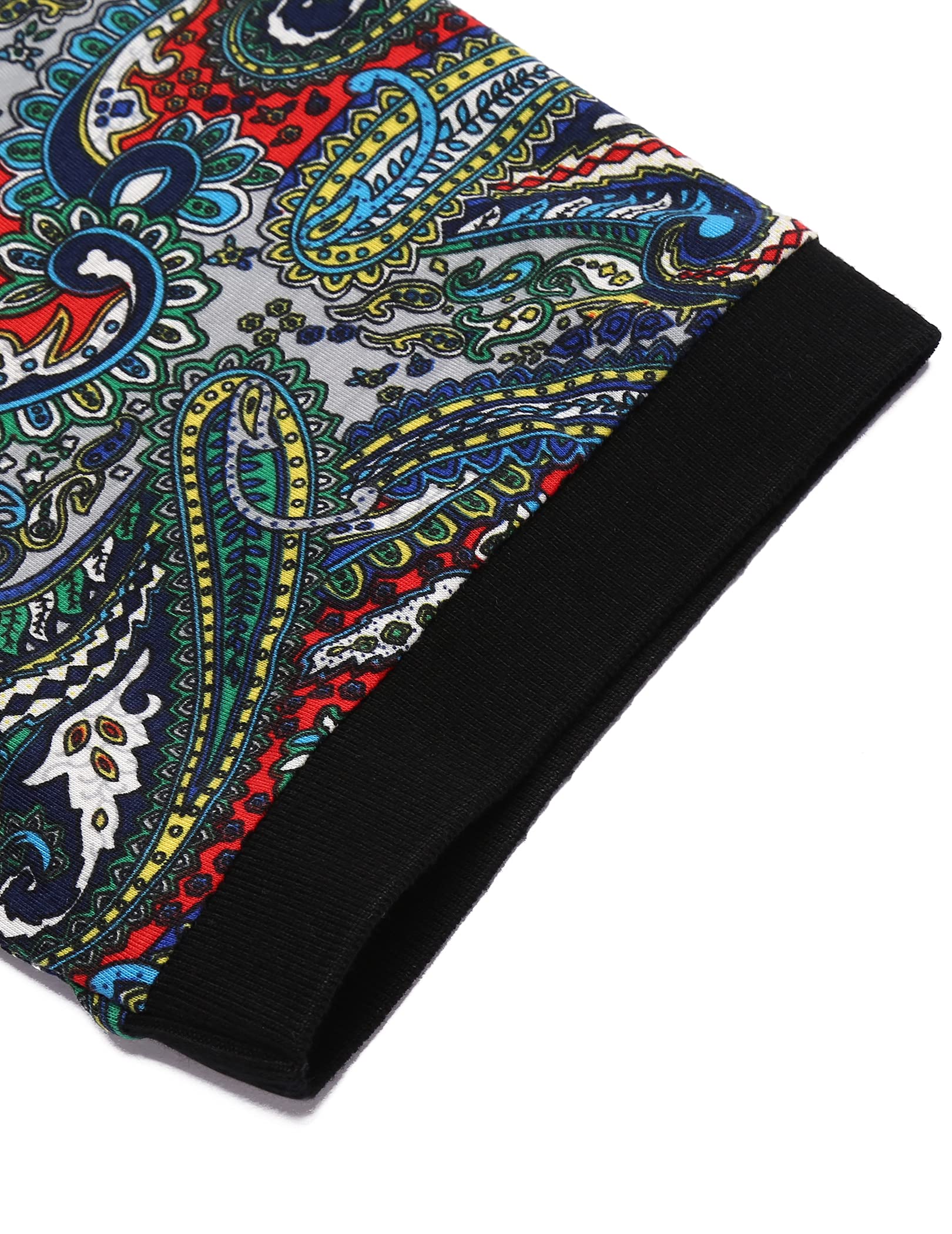COOFANDY Men's Slim Fit Short Sleeve Polo Shirt - Floral Paisley Print Casual T-Shirt for Summer | Perfect for Office, Golf & Outdoor Activities