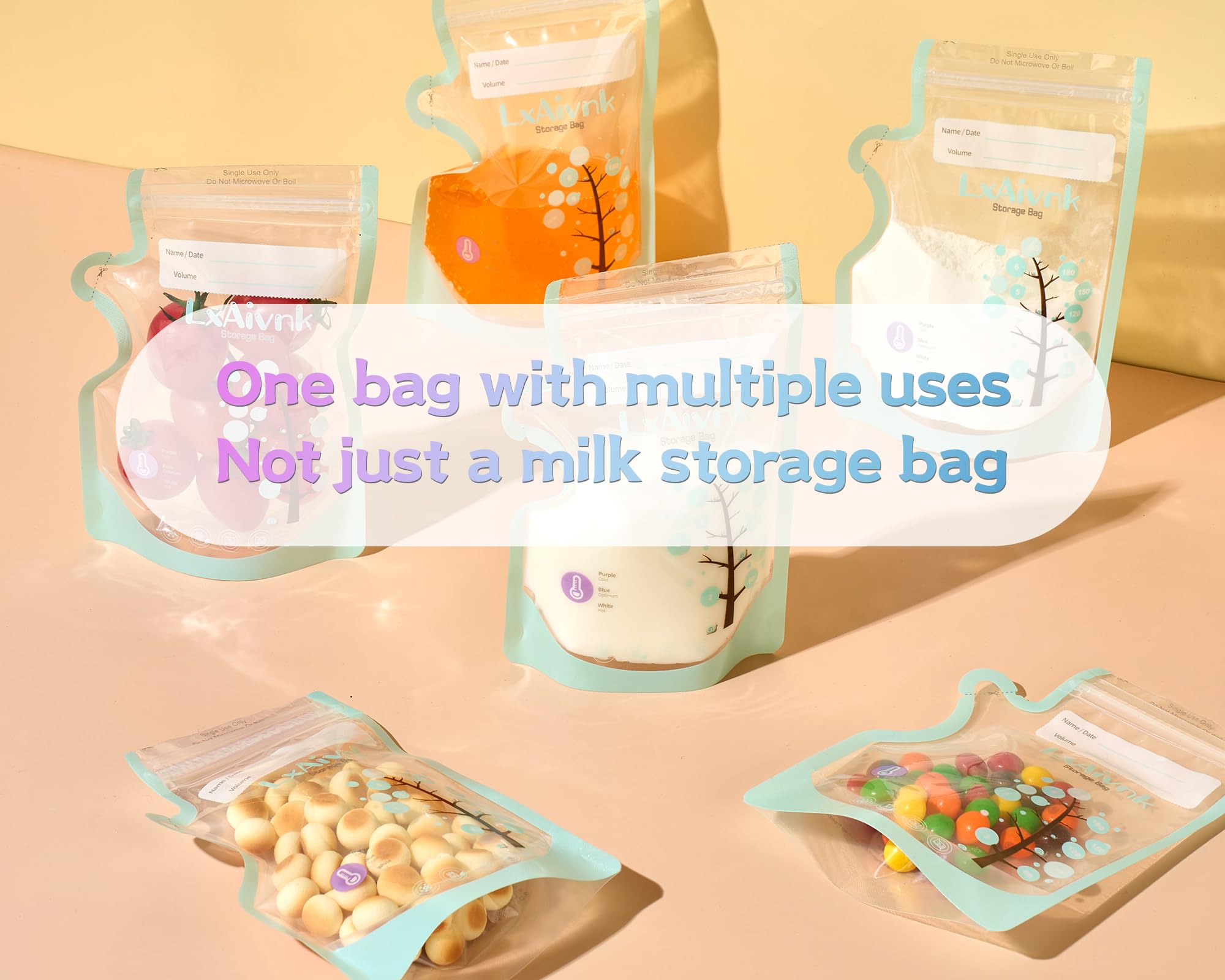 **6oz (180ml) Breast Milk Storage Bags - 105 Count, Leak-Proof Freezer Bags for Breastfeeding Moms, BPA-Free & Durable Thin Design - Ideal for Pumping, Storing, and Organizing Breast Milk**