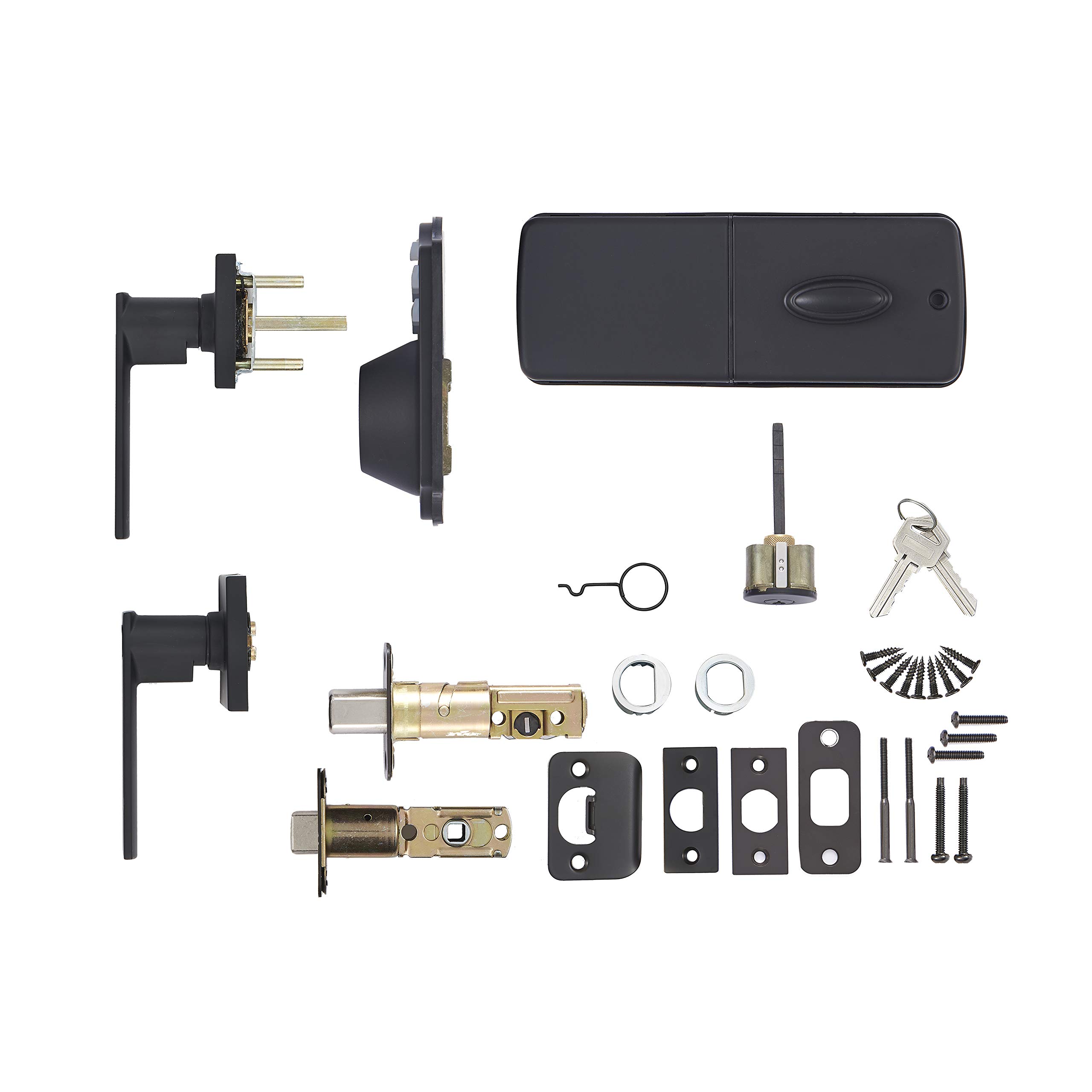 Amazon Basics Traditional Electronic Keypad Deadbolt Door Lock with Passage Lever - Oil Rubbed Bronze Finish (6-Pack) | Secure Home & Office Entry, Easy Keyless Access for Front Doors, Back Doors & Rental Properties