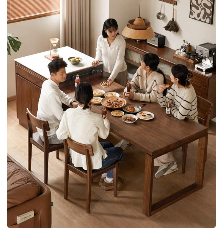 Luxury Black Walnut and Oak Solid Wood Sideboard - Elegant Kitchen Island Buffet for Dining Room & Home Decor