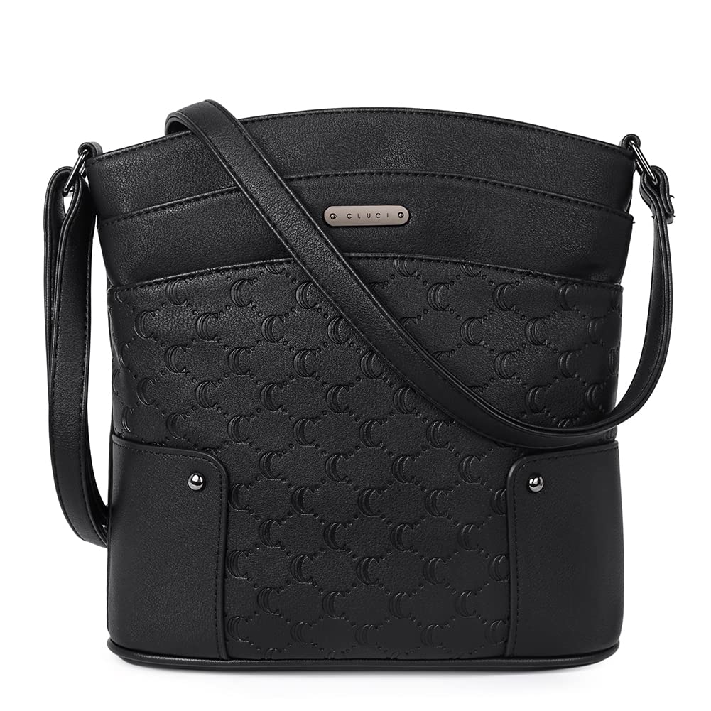 CLUCI Genuine Leather Crossbody Bags for Women - Vintage Shoulder Purse with Triple Pockets, Perfect for Travel, Vacation & Daily Use
