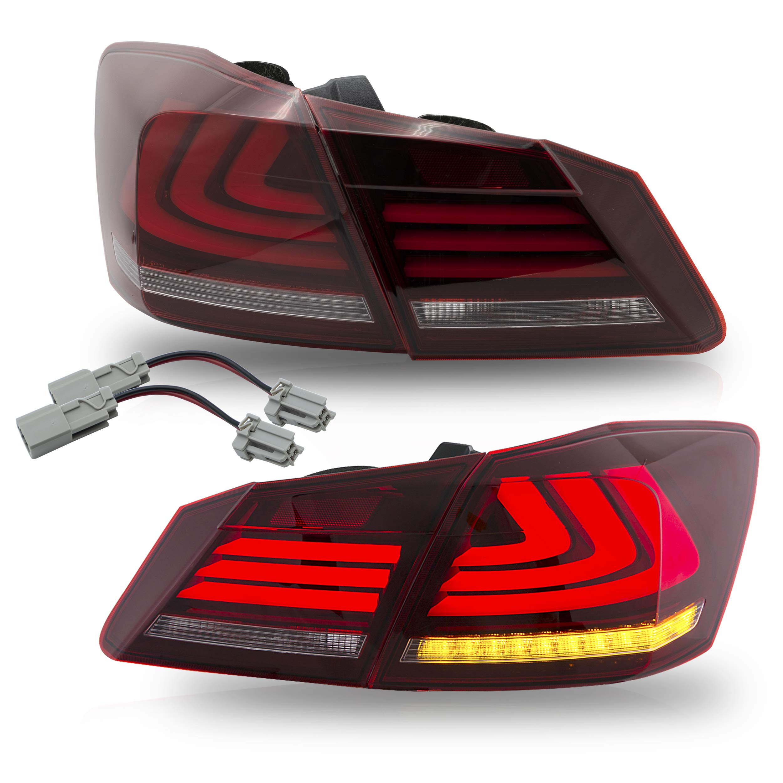 VLAND LED Tail Lights Assembly for 2013-2015 Honda Accord (Excludes LX, Sport Sedan & Touring Models) - Upgrade Your Car's Rear Style & Visibility for Night Driving