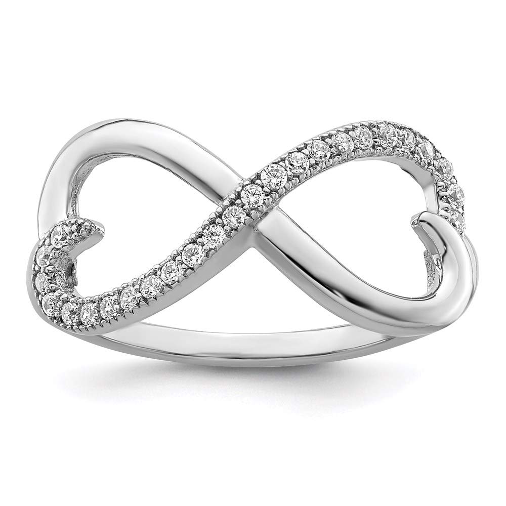 925 Sterling Silver Cubic Zirconia Heart Ring for Women - Sparkling Embers Design, Elegant Fine Jewelry Gift for Her - Perfect for Anniversaries, Valentine's Day & Special Occasions