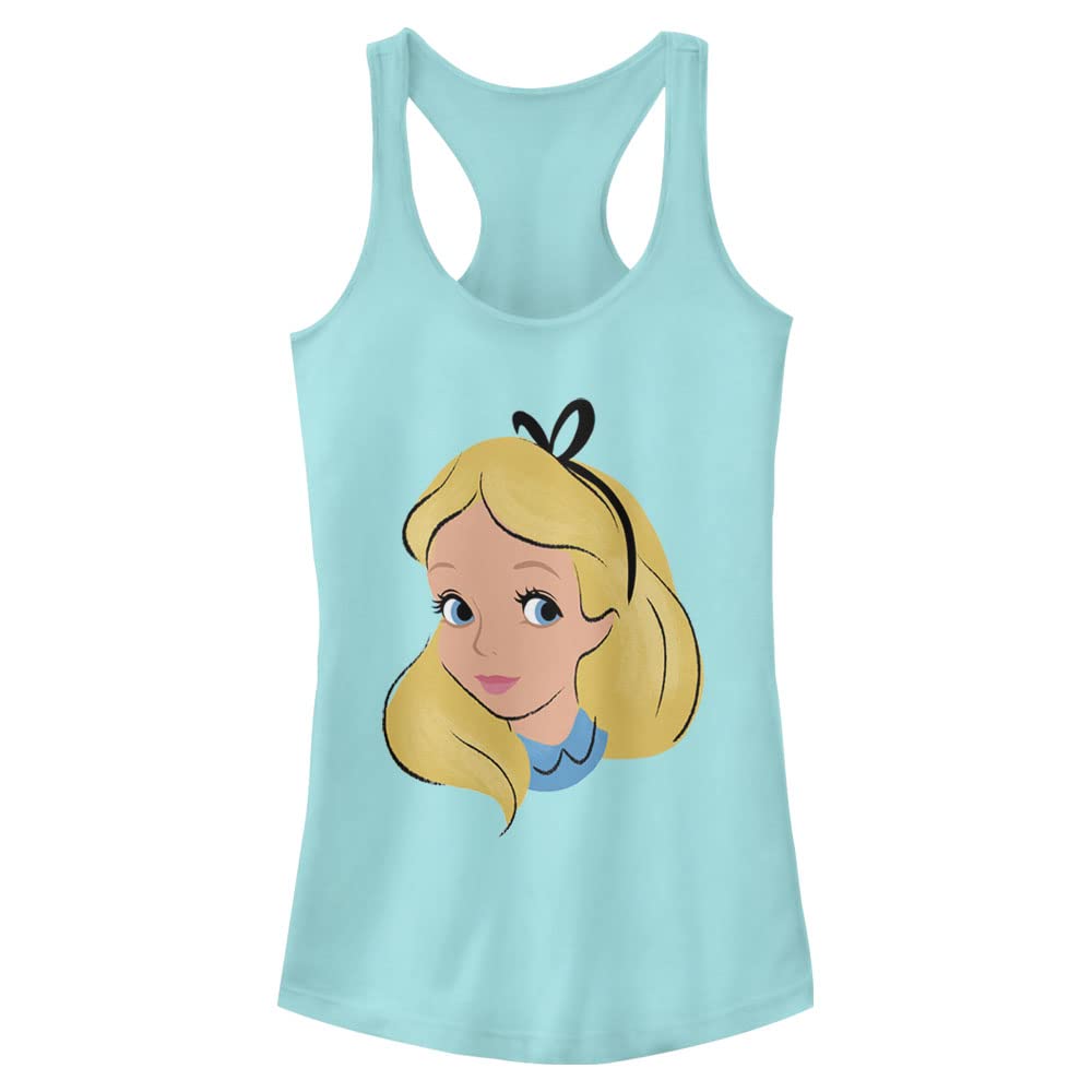 Disney Alice in Wonderland Women's Racerback Tank Top - Big Face Design for Juniors & Teens - Perfect for Cosplay, Theme Parks & Casual Wear