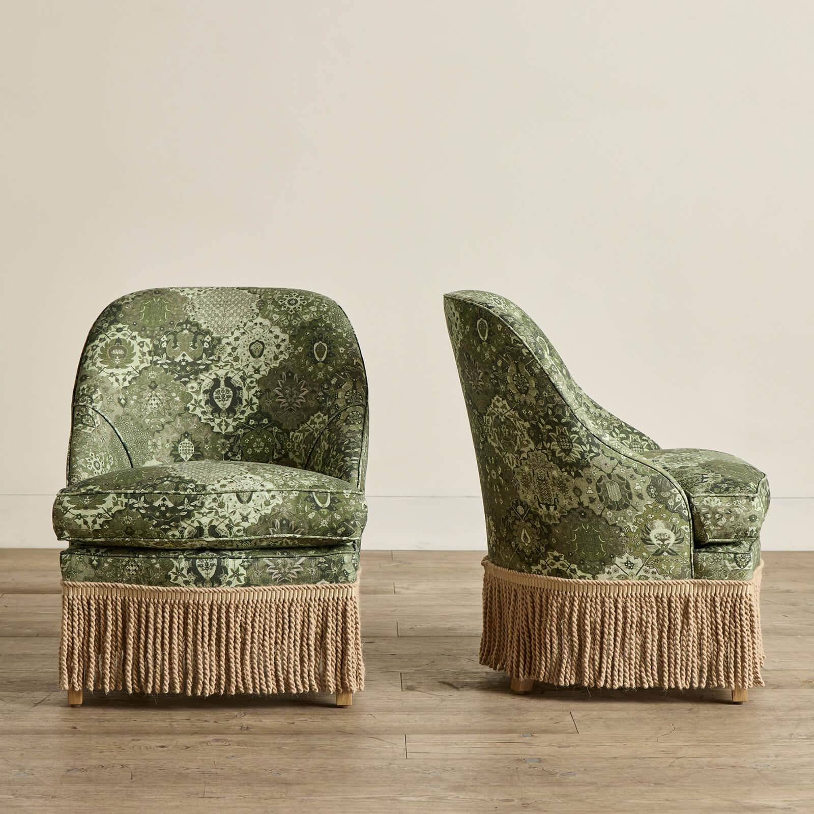 CASPAR Linen Fireplace Pull Up Chair - Modern Accent Armchair with Juniper Green Upholstery | Perfect for Living Room, Bedroom, or Reading Nook