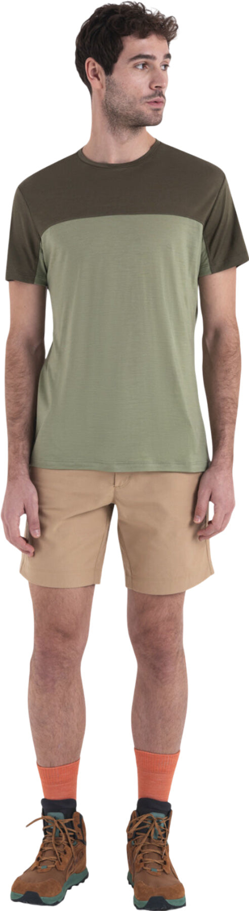 125 Cool Lite Sphere III Merino Blend Color Block T-Shirt for Men - Soft & Breathable Wool Tee for Outdoor Activities & Casual Wear