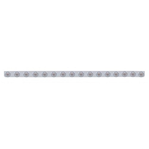 United Pacific 62851 Stainless Steel Beehive Bumper Light Bar with Bracket - Red LED Clearance/Marker Light with Clear Lens - Heavy Duty Off-Road Truck & Trailer Lighting Accessory for Enhanced Visibility and Safety
