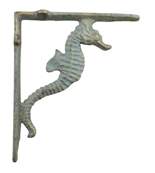 4 Pack Heavy Duty Cast Iron Seahorse Shelf Brackets - Decorative Wall Corbels & Braces for Floating Shelves, Bookcases, and Home Decor