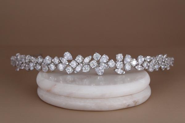 ALIX Rose Gold Wedding Headband with Swarovski Crystals - Elegant Bridal Tiara for Weddings, Prom, and Special Occasions