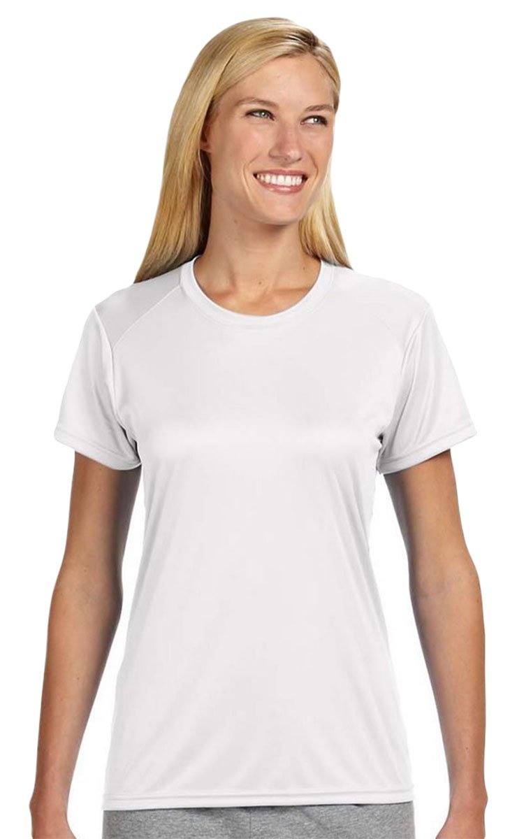 High-Performance A4 Cooling Moisture-Wicking Interlock Shirt for Men - White, Large Size - Ideal for Workouts, Running & Outdoor Activities