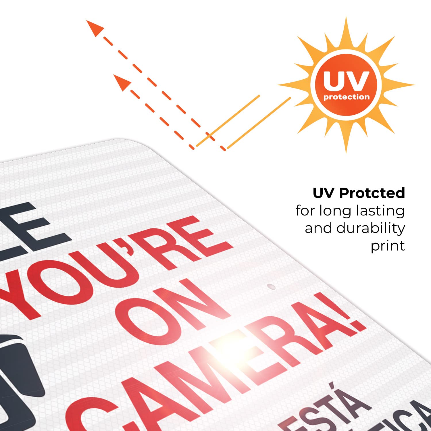 Smile You're On Camera Bilingual Sign - 24x30 Inches Reflective Aluminum Safety Sign - 3M EGP .080 Fade-Resistant - Made in USA by Sigo Signs - Perfect for Parking Lots, Warehouses & Security Areas