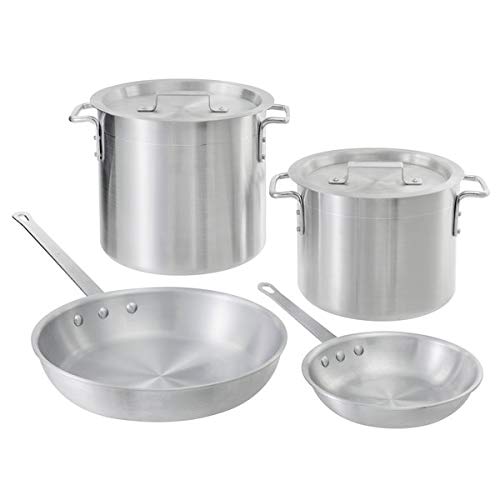 Premium 6-Piece Aluminum Cookware Set - Durable & Lightweight for Restaurant, Commercial Kitchen & Home Cooking | Ideal for Frying, Boiling & Sautéing