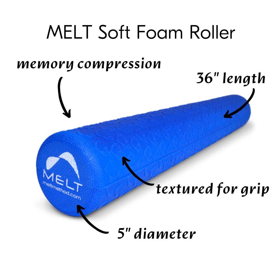 36 Inch MELT Soft Foam Roller for Full Body Massage - Low Density Gentle Compression Foam Roller for Yoga, Physical Therapy & Muscle Recovery