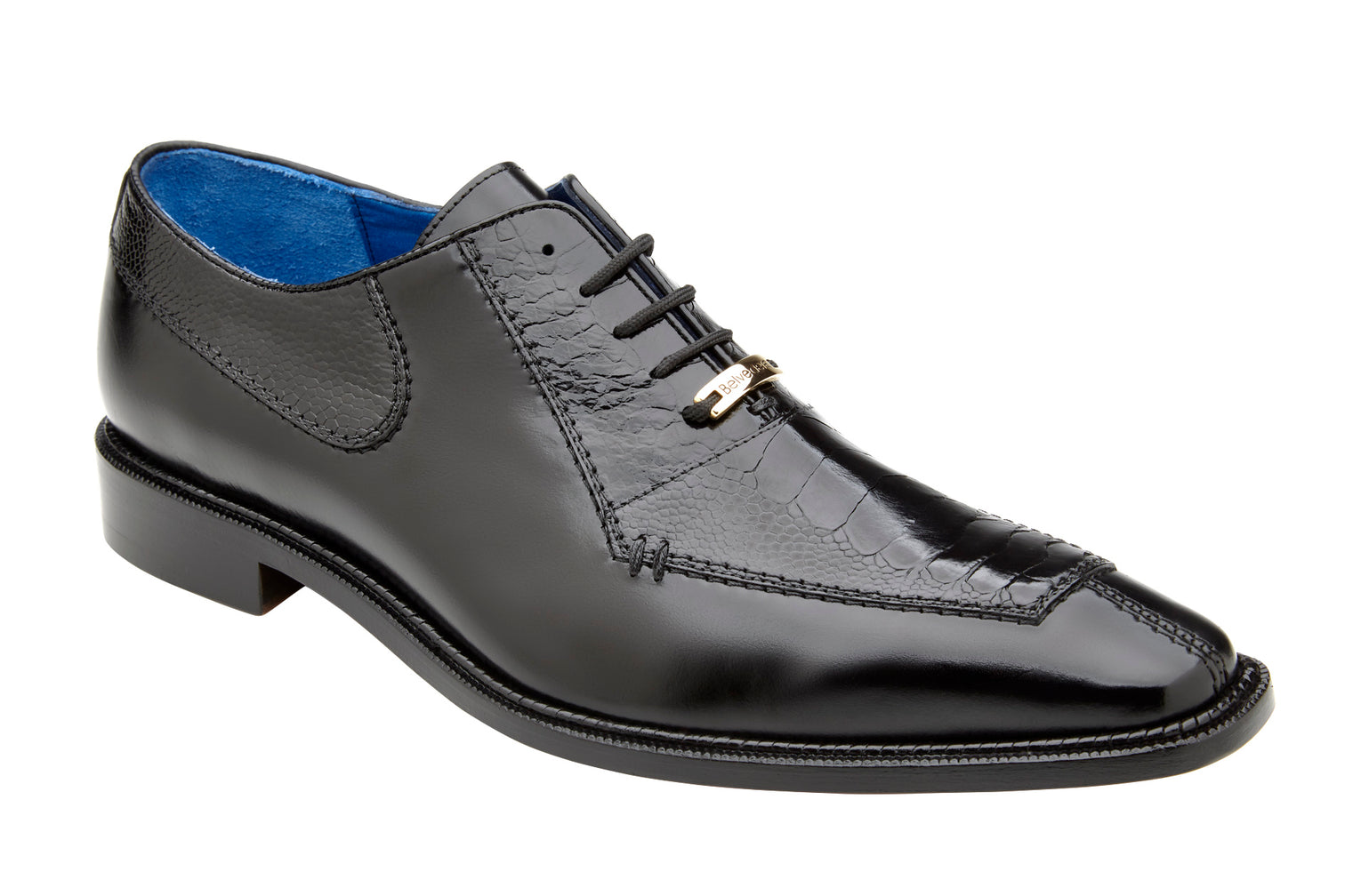 Belvedere Biagio Genuine Ostrich Leg & Italian Calf Leather Dress Shoes for Men - Black Size B13 | Luxury Formal Shoes for Weddings, Business Meetings & Special Occasions