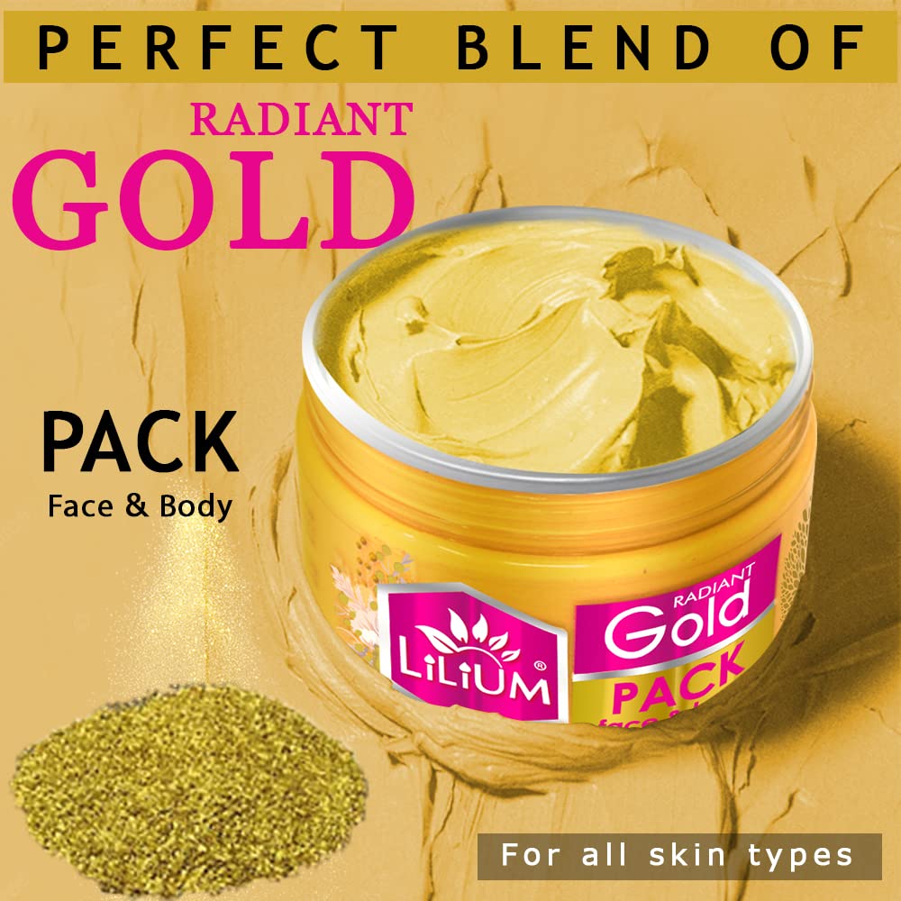 Lilium Gold Face Pack - 250gm Natural Skin Brightening & Glow Treatment for Radiant Complexion | Perfect for Daily Skincare & Spa Nights