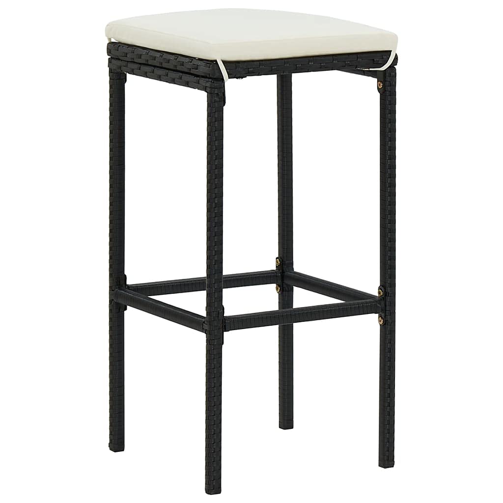 Modern Bar Stools Set of 6 with Cushions & Built-in Footrest - 15