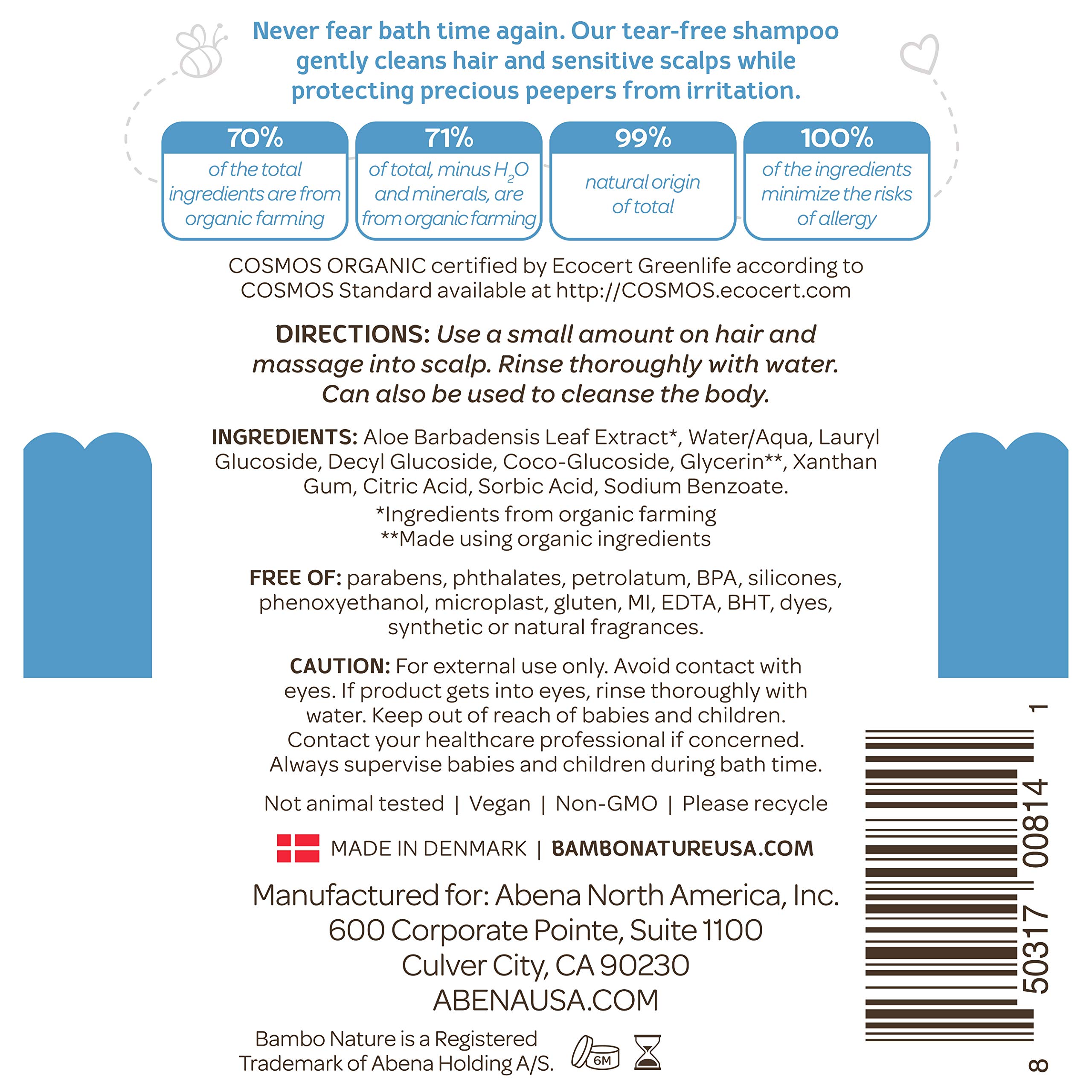 Bambo Nature Tear-Free Baby Shampoo - Gentle & Hypoallergenic for Newborns & Kids - 16.9 fl oz (500ml) x 6 Bottles - Safe for Daily Bath Time & Sensitive Skin Care