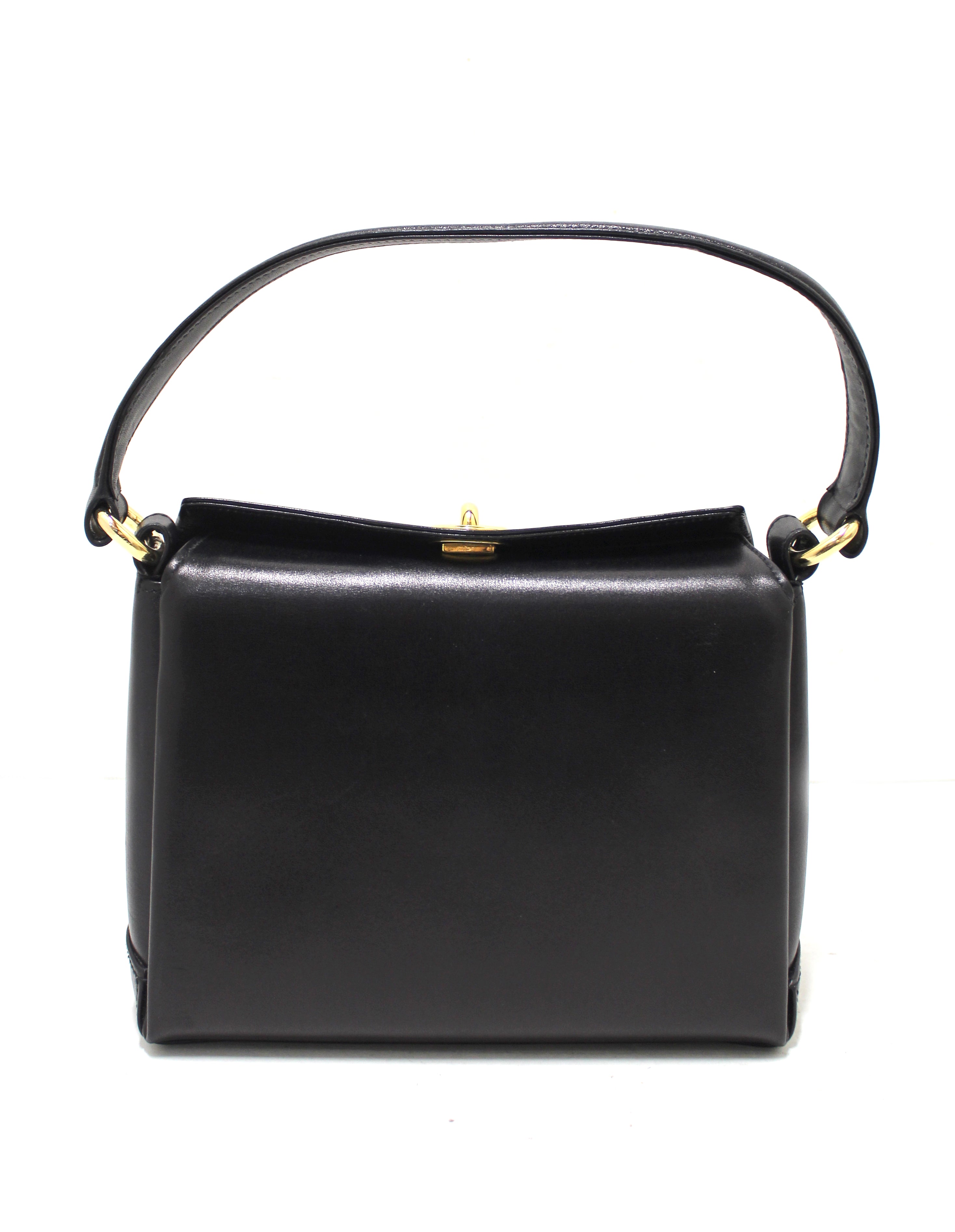 Authentic Gucci Black Vintage Leather Handbag for Women - Luxury Designer Crossbody Purse for Evening Parties & Date Nights