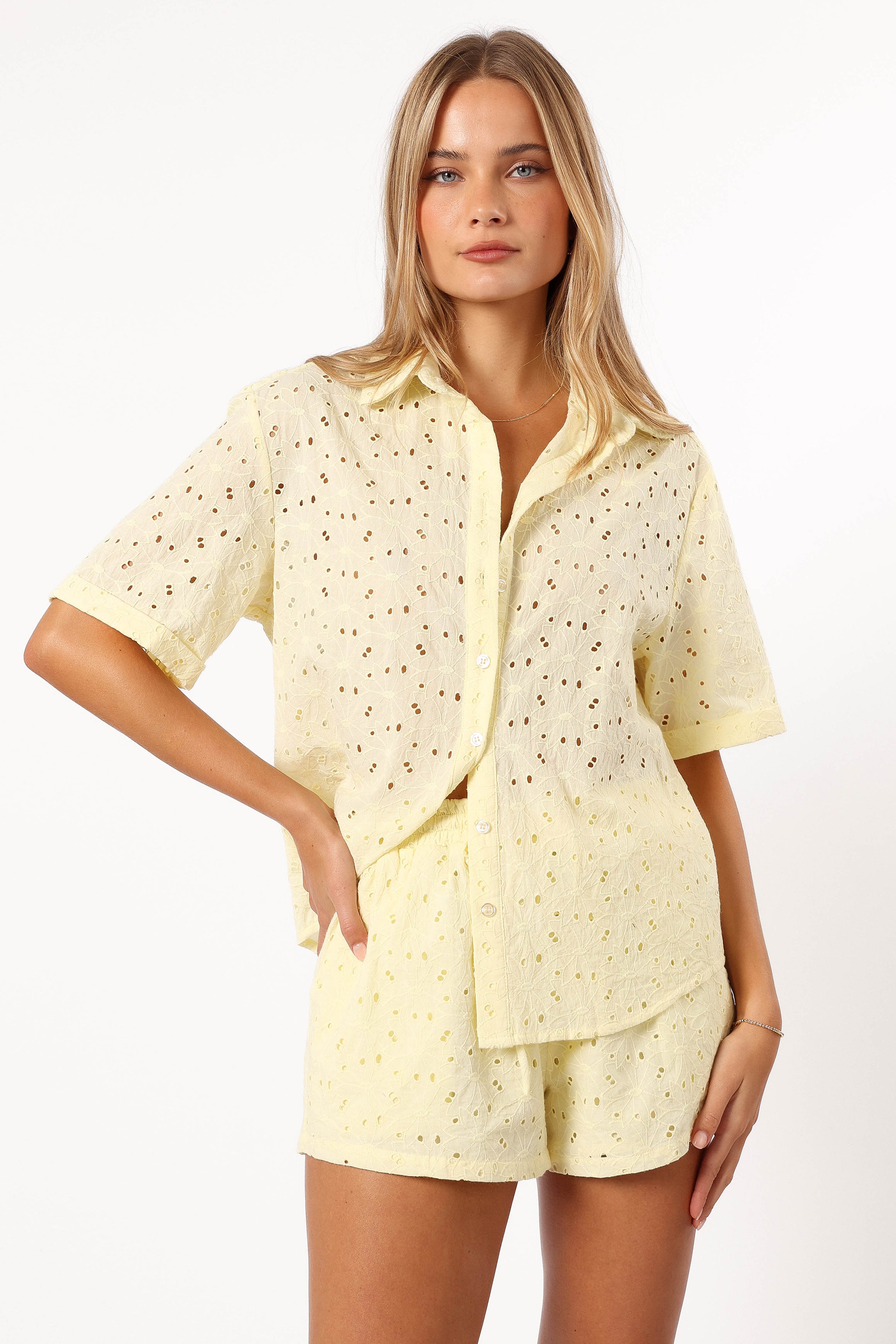 Dazie Short Sleeve T-Shirt for Women - Soft Cotton Lemon Yellow Top for Casual Wear, Summer Outfits & Everyday Comfort