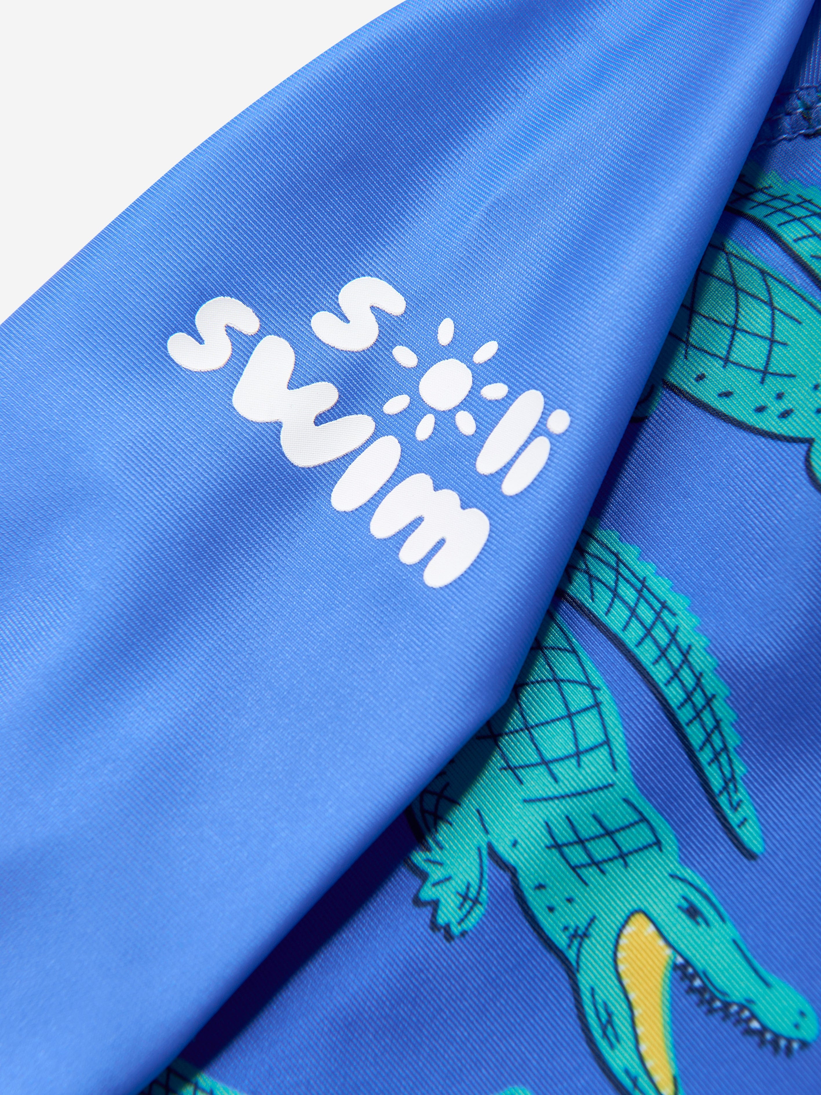 UPF50+ Baby Boys Blue Crocodile Sun Suit - Lightweight Swimwear for Beach, Pool & Outdoor Summer Activities