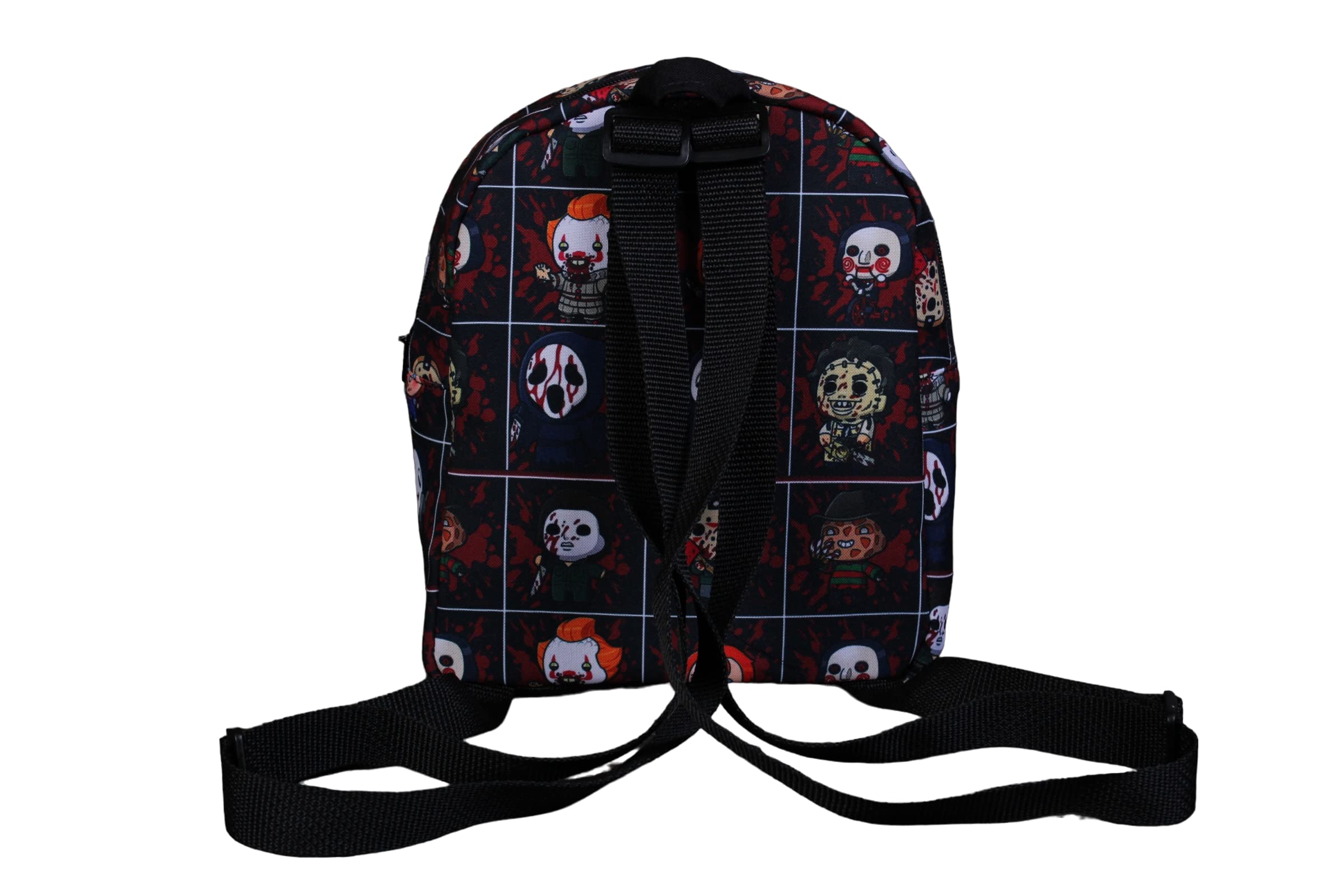 Horror Movie Monsters Square Mini Backpack - Cute Small Backpack for Halloween Cosplay, Horror Fan Gifts, School & Comic Con Accessories