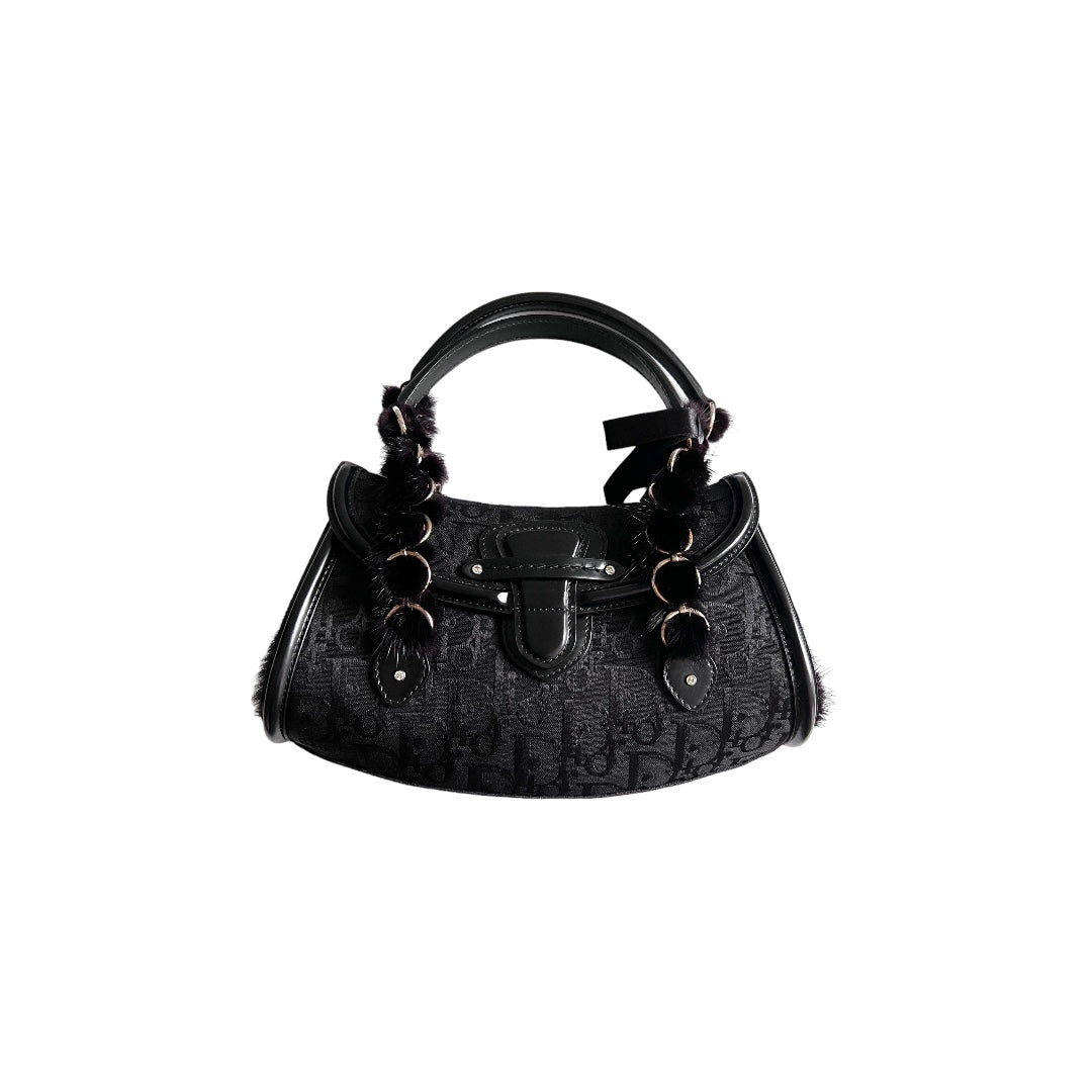 Dior Small Punk Bag with Mink Fur Decoration - Stylish Crossbody Purse for Women, Perfect for Parties, Dates & Night Out
